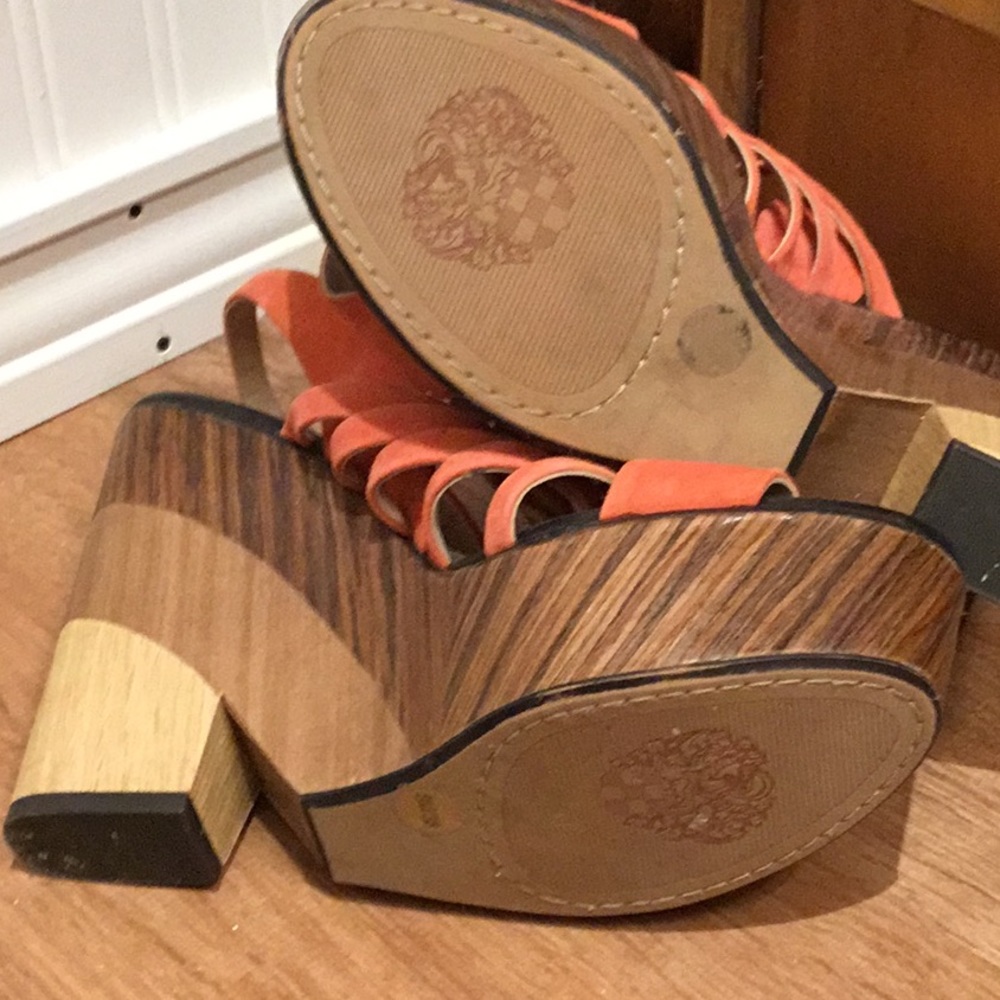 Orange Leather Platform Sandals - image 3